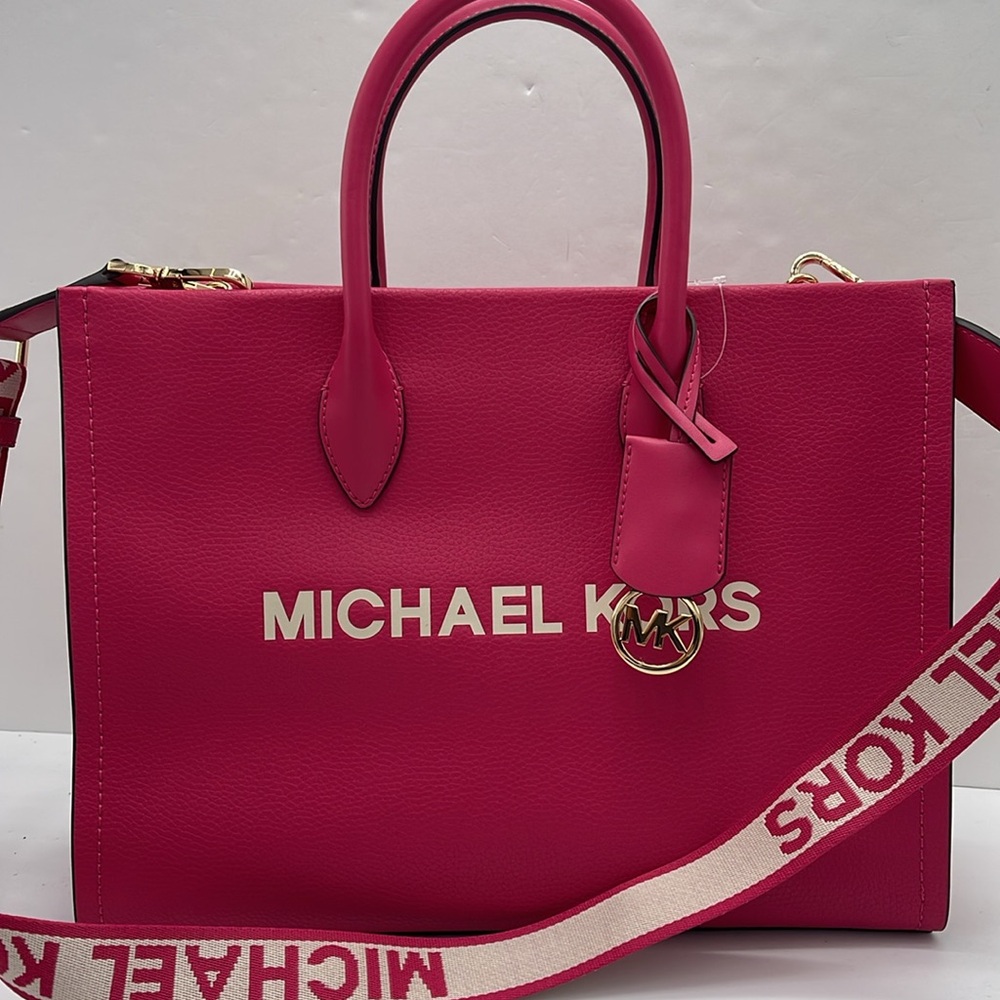 Michael Kors Mirella Md Pebbled Leather Tote Shopper Bag MK EW
Electric Pink - Picture 3 of 16